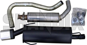 Sports silencer set Steel from Intermediate pipe  (1010779) - Saab 9-3 (-2003) - sports silencer set steel from intermediate pipe simons Simons abe  abe  2,5 25 2 5 2,5 25inch 2 5inch 63,5 635 63 5 63,5 635mm 63 5mm addon add on aero apron body certificate certification compulsory for from general inch intermediate material mm model oval pipe rear registration roadworthy single single  sport steel vehicles viggen with without