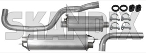 Exhaust system from Intermediate pipe 274121 (1011399) - Volvo 200 - exhaust system from intermediate pipe Own-label clamps for from intermediate mounts pipe rubber silencer steel with