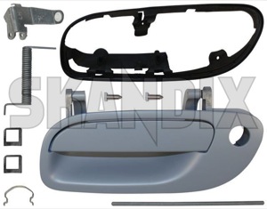 Door handle front left to be painted 9187665 (1011434) - Volvo S60 (-2009), S80 (-2006), V70 P26, XC70 (2001-2007) - closing handles door handle front left to be painted doorhandles handles opening handles Genuine be cylinder front left lock painted to with