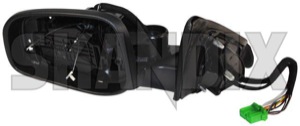 Outside mirror left 30745249 (1013067) - Volvo S60 (-2009), V70 P26 (2001-2007) - outside mirror left Genuine actuator adjustment cap cover covering electric electronically foldable for glass heatable left light memory mirror not with without