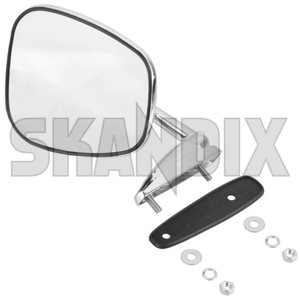 Outside mirror fits left and right 276614 (1013165) - Volvo 120, 130, 220, 140, 164, P1800, P1800ES, PV - 1800e outside mirror fits left and right p1800e Own-label 65 65mm and chromed fits left mm plan right