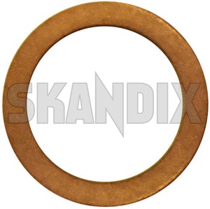 Seal ring 18665 (1014175) - Volvo 200, 700, C30, C70 (2006-), S40, V40 (-2004), S40, V50 (2004-), S60 (2011-2018), S60 (-2009), S60 CC (-2018), S60, V60 (2011-2018), S80 (2007-), S80 (-2006), S90, V90 (2017-), V40 (2013-), V40 CC, V60 (2011-2018), V60 CC (-2018), V70 P26, XC70 (2001-2007), V70, XC70 (2008-), XC60 (-2017), XC90 (2016-), XC90 (-2014) - gasket seal ring Own-label      brake caliper charger holow hose oil pipe regulator screw seal turbo warmup warm up