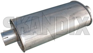 SKANDIX Shop Universalteile: Schalldämpfer, universal Edelstahl oval 2,5  Zoll (1014273)