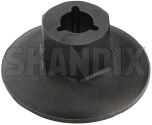 Nut with Collar T5 Synthetic material 980740 (1015716) - Volvo universal ohne Classic, C30, C70 (2006-), S40, V50 (2004-), V40 (2013-), V40 CC - nut with collar t5 synthetic material Own-label collar firewall material plastic synthetic t5 with