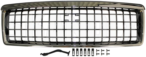 Gitter, Kühlergrill ohne Emblem mit Rechteckgitter (1016006) - Volvo 850 - Keywords: 850 854 855 frontgrille gitter gitter kuehlergrill ohne emblem mit rechteckgitter grille kuehlergrille kuelergril kuelergrill Hausmarke chrom emblem mit ohne rechteckgitter schwarz waffelgitter waffelgrill