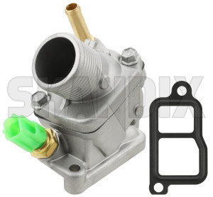 Thermostat, Coolant 31293700 (1017135) - Volvo C70 (-2005), S60 (-2009), S80 (-2006), V70 P26 (2001-2007), XC70 (2001-2007), XC90 (-2014) - thermostat coolant Own-label housing seal sender thermo with