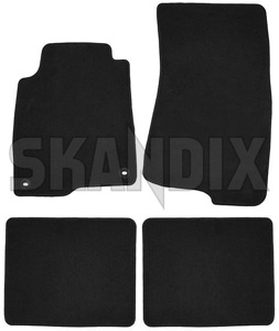 Floor accessory mats Velours black-grey consists of 4 pieces  (1019098) - Volvo 200 - floor accessory mats velours black grey consists of 4 pieces floor accessory mats velours blackgrey consists of 4 pieces Own-label 4 blackgrey black grey consists drive for four grommets hand left lefthand left hand lefthanddrive lhd of oval pieces vehicles velours