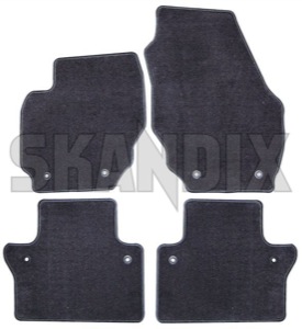 Floor accessory mats Velours black-grey consists of 4 pieces  (1019111) - Volvo S80 (2007-) - floor accessory mats velours black grey consists of 4 pieces floor accessory mats velours blackgrey consists of 4 pieces Own-label 4 blackgrey black grey consists drive for four grommets hand left lefthand left hand lefthanddrive lhd of pieces round vehicles velours