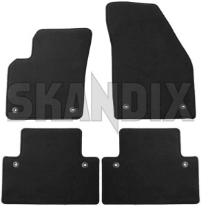 Floor accessory mats Velours anthracite consists of 4 pieces  (1019113) - Volvo S40, V50 (2004-) - floor accessory mats velours anthracite consists of 4 pieces Own-label 4 anthracite consists drive for four grommets hand left lefthand left hand lefthanddrive lhd of pieces round vehicles velours
