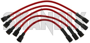 Ignition cable kit red 272191 (1019281) - Volvo 120, 130, 220, 140, PV, P210 - ignition cable kit red skandix SKANDIX cable iginition plug plug  red with