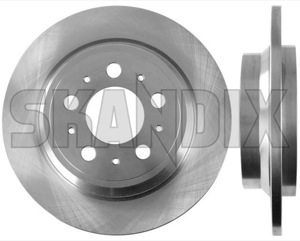 Brake disc Rear axle non vented 31471821 (1019739) - Volvo S60 (-2009), S80 (-2006), V70 P26 (2001-2007), XC70 (2001-2007) - brake disc rear axle non vented brake rotor brakerotors rotors Own-label 2 288 288mm additional and axle except fits for info info  left mm model non note pieces please rear right s60r solid v70r vented