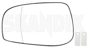 Mirror glass, Outside mirror Driver side 30634719 (1020851) - Volvo S60 (-2009), S80 (-2006), V70 P26 (2001-2007), XC70 (2001-2007) - mirror glass outside mirror driver side Own-label angle driver electronically foldable heatable side wide with