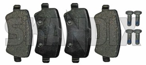 Brake pad set Rear axle 32300258 (1021525) - Volvo S80 (2007-), V70 (2008-), XC70 (2008-) - brake pad set rear axle Own-label axle bolt brake caliper electric for non operation rear solid vented with