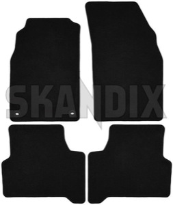 Floor accessory mats Velours black consists of 4 pieces  (1022514) - Saab 9000 - floor accessory mats velours black consists of 4 pieces Own-label 4 black consists drive for four grommets hand left lefthand left hand lefthanddrive lhd of oval pieces vehicles velours