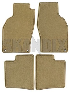 Floor accessory mats Velours beige consists of 4 pieces  (1022523) - Saab 9-3 (-2003) - floor accessory mats velours beige consists of 4 pieces Own-label 4 beige consists drive for four grommets hand left lefthand left hand lefthanddrive lhd of pieces round vehicles velours