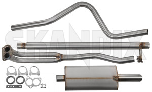 Sports silencer set Stainless steel from Manifold  (1022921) - Volvo 120 130 - sports silencer set stainless steel from manifold ferrita Ferrita abe  abe  2 2inch 50,8 508 50 8 50,8 508mm 50 8mm 6 addon add on certification double from general guarantee inch manifold material mm round single single  stainless steel tube with without years