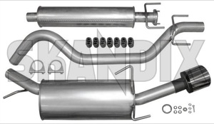 Sports silencer set Stainless steel from Intermediate pipe  (1023277) - Saab 9-5 (-2010) - sports silencer set stainless steel from intermediate pipe ferrita Ferrita abe  abe  2,5 25 2 5 2,5 25inch 2 5inch 6 63,5 635 63 5 63,5 635mm 63 5mm addon add on aero certification exposed for from general guarantee inch intermediate material mm model oval pipe single single  stainless steel tailpipe with without years