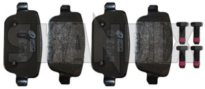 Brake pad set Rear axle 30794553 (1023341) - Volvo S80 (2007-), V70, XC70 (2008-) - brake pad set rear axle Own-label axle bolt brake caliper for manual operation rear with