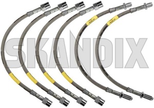 Brake hose Front axle Rear axle Kit 6 Pcs  (1024006) - Volvo 200 - brake hose front axle rear axle kit 6 pcs Own-label 6 6pcs abs axle both certificate compulsory cover drivers for front kit left passengers pcs rear registration right roadworthy side sides steal vehicles with without