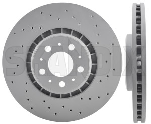 Front Vented Brake Disc Pair Coated - 253mm Diameter