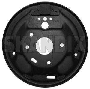 Brake Mounting Plate Front axle left 89701 (1025188) - Volvo P445, PV, P210 - backplates base plates brake anchor plates brake mounting plate front axle left Own-label adjuster adjusting automatic automatically axle brake burnished device drum exchange front left part part part  refurbished self selfadjuster selfadjusting used wagnerbrake
