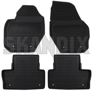 SKANDIX Shop Volvo Ersatzteile: Fußmattensatz Gummi schwarz (offblack)  bestehend aus 4 Stück 39822905 (1026389)