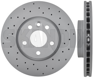 Brake disc Front axle perforated internally vented Sport Brake disc 31341382 (1027086) - Volvo S60 (2011-2018), S80 (2007-), V60 (2011-2018), V70, XC70 (2008-) - brake disc front axle perforated internally vented sport brake disc brake rotor brakerotors rotors zimmermann Zimmermann abe  abe  16 16inch 2 300 300mm additional axle brake certification checked disc etype e type front general inch info info  internally mm note perforated pieces please sport vented with
