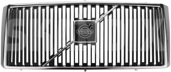 Gitter, Kühlergrill mit Strebe mit Emblem 1248289 (1027124) - Volvo 200 - Keywords: 262c bertone coupe frontgrille gitter gitter kuehlergrill mit strebe mit emblem grille kuehlergrille kuelergril kuelergrill Original chrom emblem mit schwarz strebe