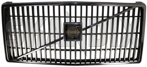 Radiator grill with Rod with Emblem black 1202250 (1027126) - Volvo 200 - grille radiator grill with rod with emblem black Genuine black chrome emblem rod usa with