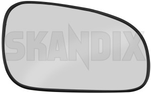 Mirror glass, Outside mirror Passenger Side 9203121 (1027145) - Volvo S60 (-2009), S80 (-2006), V70 P26 (2001-2007), XC70 (2001-2007) - mirror glass outside mirror passenger side Own-label convex electronically foldable heatable passenger side