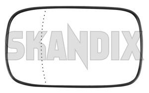 Mirror glass, Outside mirror Driver side 8679827 (1028770) - Volvo C70 (2006-), S40, V50 (2004-) - mirror glass outside mirror driver side Own-label angle driver heatable side wide with