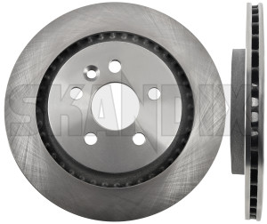 Brake disc Rear axle internally vented 31471028 (1030072) - Volvo S60 (2011-2018), S80 (2007-), V60 (2011-2018), V70 (2008-), XC70 (2008-) - brake disc rear axle internally vented brake rotor brakerotors rotors Own-label 2 additional and axle electric fits info info  internally left note operation pieces please rear right vented with