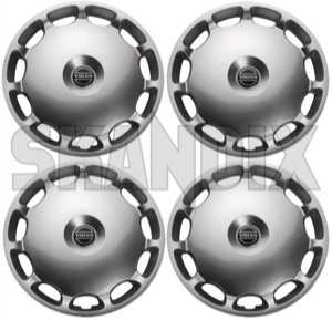 Wheel cover silver 16 Inch for Steel rims Kit 31280518 (1030303) - Volvo C70 (-2005), S60 (-2009), S70, V70 (-2000), S80 (-2006), S90, V90 (-1998), V70 P26 (2001-2007), V70 XC (-2000), XC70 (2001-2007) - hub caps rim trim wheel caps wheel cover wheel cover silver 16 inch for steel rims kit wheel trim Genuine volvo  volvo  16 16inch for inch kit material plastic rims silver steel synthetic