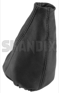 Gear lever gaiter black Leather 9398215 (1030315) - Saab 900 (-1993) - gear lever gaiter black leather selector gaiter shift stick collar shifter boot skandix SKANDIX black leather
