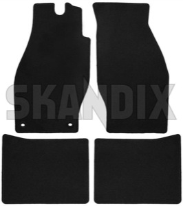 Floor accessory mats Velours black consists of 4 pieces  (1032115) - Saab 99 - floor accessory mats velours black consists of 4 pieces Own-label 4 black consists drive for four grommets hand left lefthand left hand lefthanddrive lhd of oval pieces vehicles velours
