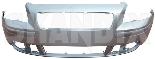 Bumper cover front painted electric silver metallic 39892823 (1034026) - Volvo S40, V50 (2004-) - Keywords: bumper cover front painted electric silver metallic front bumper skirts Genuine 477 cleaning electric for front headlights high metallic painted pressure silver vehicles without