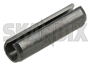Slotted Spring pin, Shift rod 951965 (1035448) - Volvo 120, 130, 220, 140, 164, 200, P1800, P1800ES, PV, P210 - 1800e cpins c pins gearbox lock pin gbox center shift lock pin  gbox center shift lockpins p1800e pins roll pins rollpins sleeves slotted spring pin shift rod tensioner tensioning Own-label gearbox in the