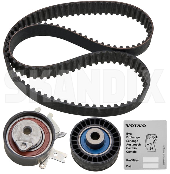 Timing belt kit 8653649 (1035689) - Volvo C30, C70 (2006-), S40, V50 (2004-), S80 (2007-), V70 (2008-) - ОЕ-Numbers: 8653650 - Keywords: timing belt kit Genuine belt idler pulley toothed with