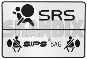 Information sign SRS SIPS Airbag 9430213 (1035927) - Volvo universal - information sign srs sips airbag labels signs stickers Genuine airbag bags impact protection restraint safety side sips sipsbags srs supplemental system
