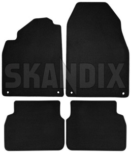 Floor accessory mats Velours black consists of 4 pieces  (1036709) - Saab 9-3 (2003-) - floor accessory mats velours black consists of 4 pieces Own-label 4 black consists drive for four grommets hand left lefthand left hand lefthanddrive lhd of pieces round vehicles velours