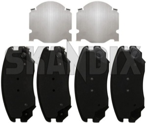 Brake pad set Front axle 32017995 (1036811) - Saab 9-5 (2010-) - brake pad set front axle Own-label 16 16inch 296 296mm axle front inch mm