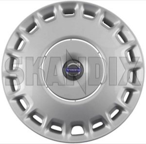 Wheel cover silver 16 Inch for Steel rims Piece 30760330 (1037103) - Volvo C30, C70 (2006-), S40, V50 (2004-), V40 (2013-), V40 CC - hub caps rim trim wheel caps wheel cover wheel cover silver 16 inch for steel rims piece wheel trim Genuine volvo  volvo  16 16inch for inch material piece plastic rims silver steel synthetic