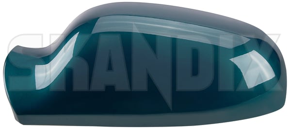 Cover cap, Outside mirror left scarab green metallic 39971193 (1037855) - Volvo S60 (-2009), S80 (-2006), V70 P26 (2001-2007) - Keywords: cover cap outside mirror left scarab green metallic mirrorblinds mirrorcovers Genuine 447 electronically foldable green left metallic painted scarab