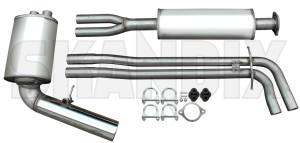 Sports silencer set Stainless steel from Catalytic converter Simons  (1037946) - Volvo XC70 (2001-2007) - sports silencer set stainless steel from catalytic converter simons Own-label abe  abe  100 100mm addon add on catalytic certificate certification compulsory converter from general material mm registration roadworthy round simons single single  stainless steel with without