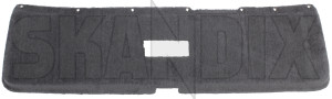 Interior, lining trunk Trunk lid lower Section dark grey Textile 9195502 (1038995) - Volvo 850, V70 (-2000), V70 XC (-2000) - interior lining trunk trunk lid lower section dark grey textile load compartment lining side panels trunk covers trunk linings Genuine carpet cloth dark fabric fleece grey lid lower section textile trunk woven