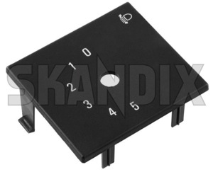 Panel, Switch 1364356 (1039298) - Volvo 200 - panel switch switchpanel Genuine adjustment black headlight range text with