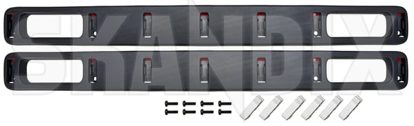 Safety net Hook rail Kit for both sides 30681835 (1039890) - Volvo V70 (2008-), XC70 (2008-) - Keywords: bootloadernets boots cargonets compartment nets divider nets interior nets luggagenets partition nets protective nets safety net hook rail kit for both sides Genuine 1039889 both drivers for hook kit left passengers rail right side sides