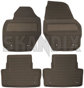 Floor accessory mats Rubber brown consists of 4 pieces 39822900 (1039921) - Volvo XC60 (-2017) - floor accessory mats rubber brown consists of 4 pieces Genuine 4 bowl brown consists drive for four hand left lefthand left hand lefthanddrive lhd mat of pieces rubber vehicles