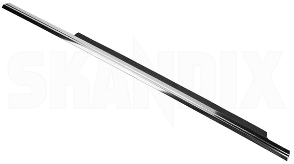 Trim moulding, Glas Side window, door rear right polished Aluminium 1392772 (1040375) - Volvo 700 - ОЕ-Numbers: 1268096, 1392015 - Keywords: trim moulding glas side window door rear right polished aluminium window scraper Genuine aluminium door polished rear right side window window
