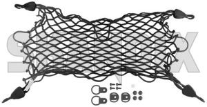 Safety net Trunk side Luggage net bag grey 9166885 (1041417) - Volvo 700, 850, 900, S90, V90 (-1998) - bootloadernets boots cargonets compartment nets divider nets interior nets luggagenets partition nets protective nets safety net trunk side luggage net bag grey Genuine bag grey luggage net side trunk